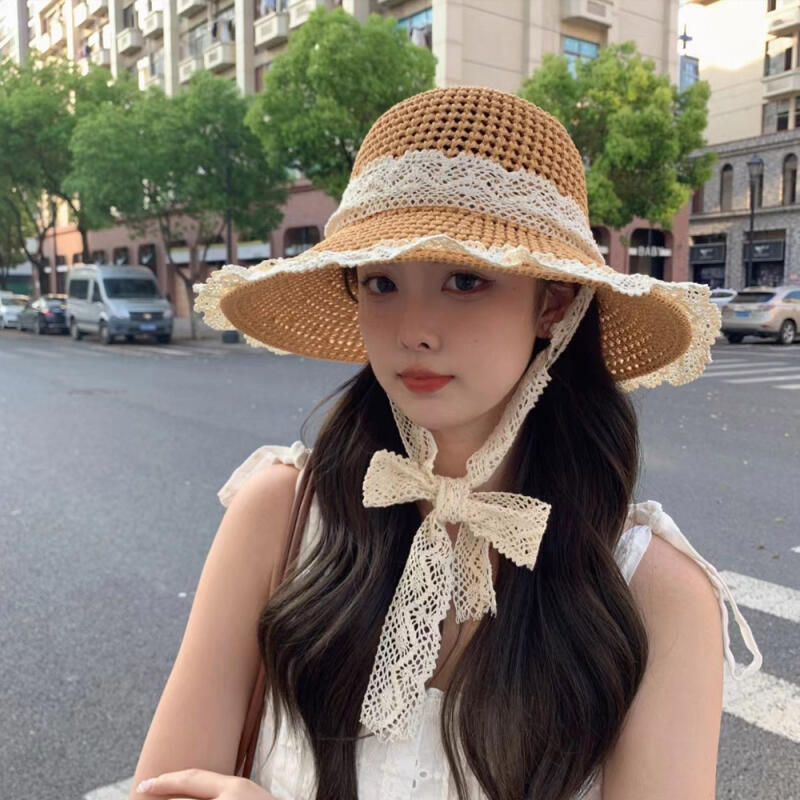 DL Race Chin Strap Bucket Hat Governor Raffia Hat Bucket Hat