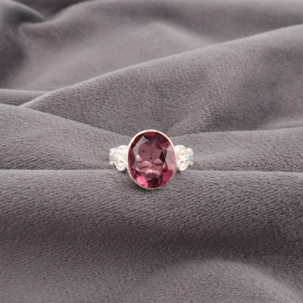 Rhodolite Gemstone 925 Sterling Silver Jewelry Handmade Dainty Ring For Women RR-66-4