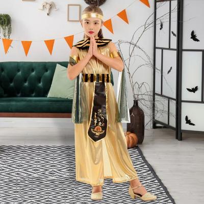 Queen Cleopatra Costume for Girls Kids Ancient Egyptian Dress Halloween Cosplay Accessory for Fancy Dress-up Parties