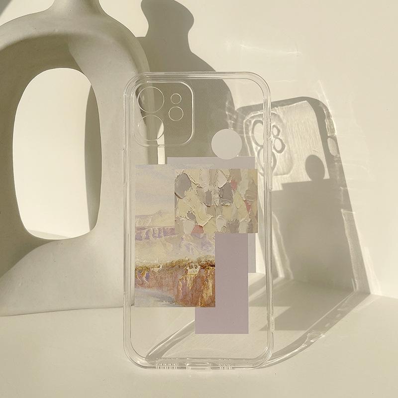 Husa de telefon cu pictura in ulei cu eticheta artistica Husa din silicon pentru Iphone 11 13 14 Pro Max Mini 12 Xsmax X Xr 7 8 Plus Ins Husa drăguță Capa