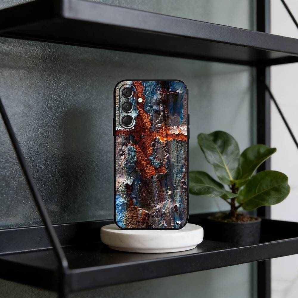

R-Retro Industrial Style Rusty Phone Case For Samsung Galaxy A73,A21s,A22,A31,A52,A53,A71,A41Soft Black Shell Samsung a32 5g