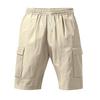 Pantaloncini estivi da uomo, tinta unita, casual, stile regolare, con cinture elastiche, coulisse, pantaloncini cargo traspiranti