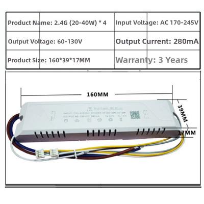 2.4G Remote Controlled LED Driver for Power Dimming Transformer 24-40W X4 Suitable for Multiple LED Tape Lights
