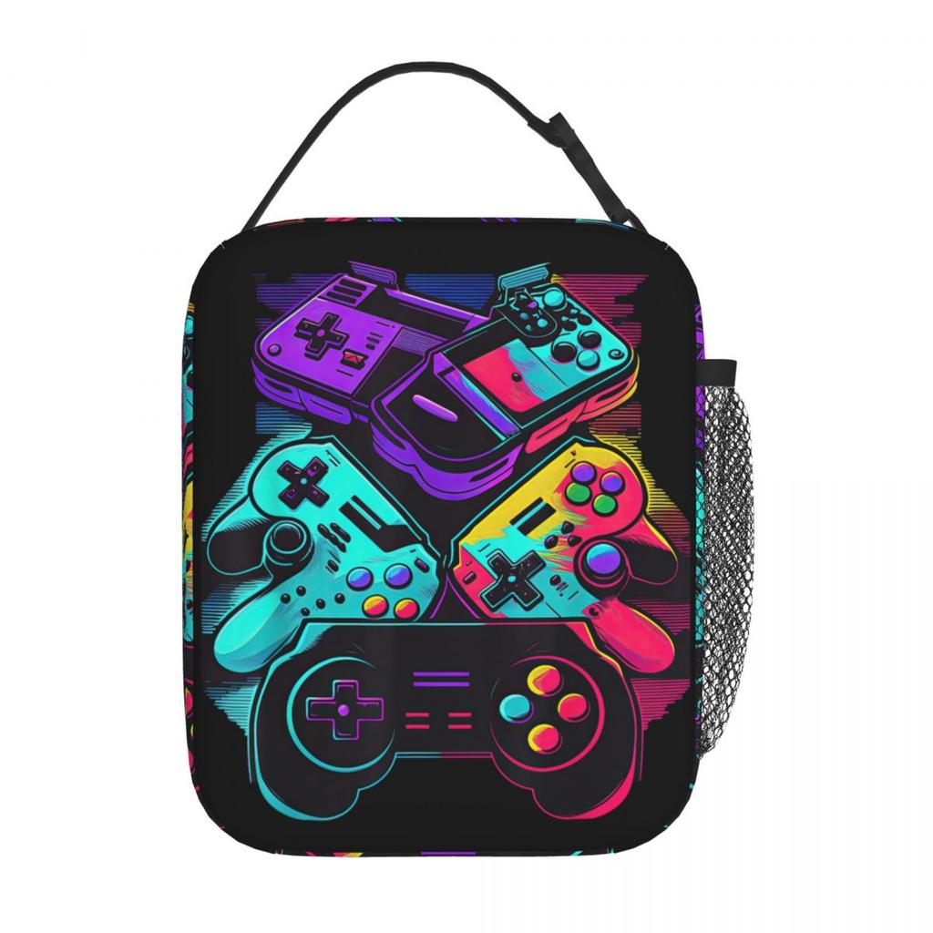 Control All The Things Video Game Controller Lunch Bag Portable Lunch Box Travel Cooler Bag Funny Oxford Thermal Tote Handbags
