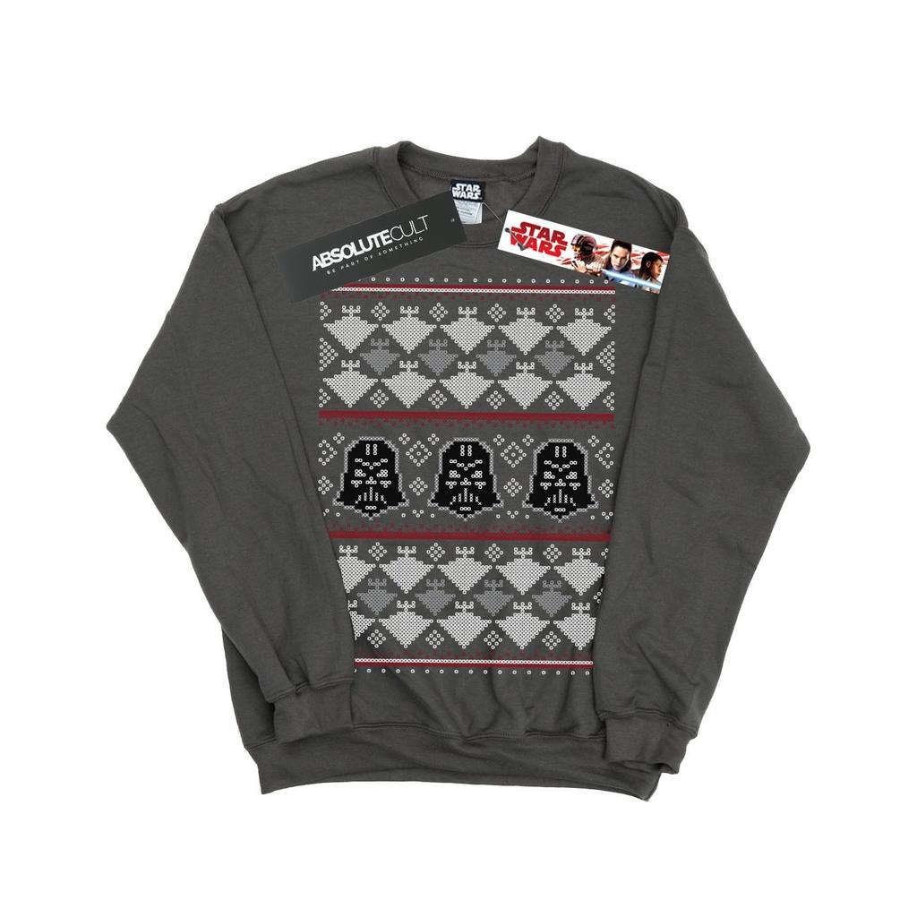 Star Wars Mens Christmas Vader Imperial Starship Fair Isle Sweatshirt