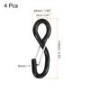 Uxcell Ratchet Strap S-Hook with Latch, Load Capacity 1763 Lbs, 25mm Tie-Down Strap, Webbing for Car, Truck, Trailer, 4 Pieces
