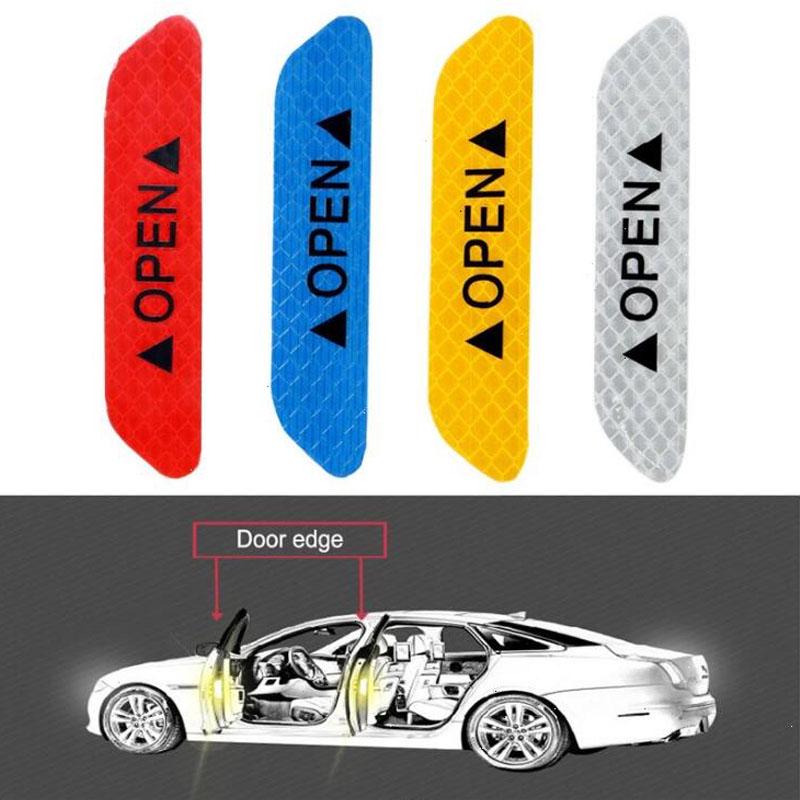 Buy 4pcs Car Door OPEN Sticker Reflective Warning Sign Universal Anti