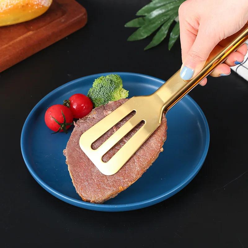 10-Styles Gold BBQ Food Tongs Stainless Steel Food Clip Cake Bread Grill Clamp Sugar Clip Ice Clip Utensils Kitchen Accessories