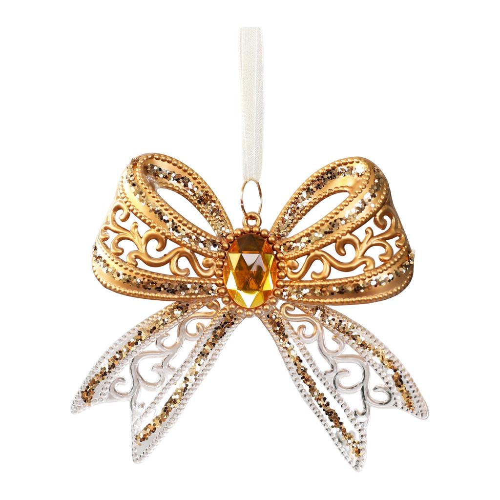 Gold Semi-Transparent Gradient Snowflake Christmas Tree Ornament for Holiday Hanging Decor