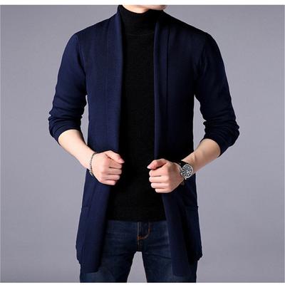 Herren Frühling Herbst Dünner Gestrickter Einfarbiger Cardigan Pullover Langärmliger Slim Fit Pullover