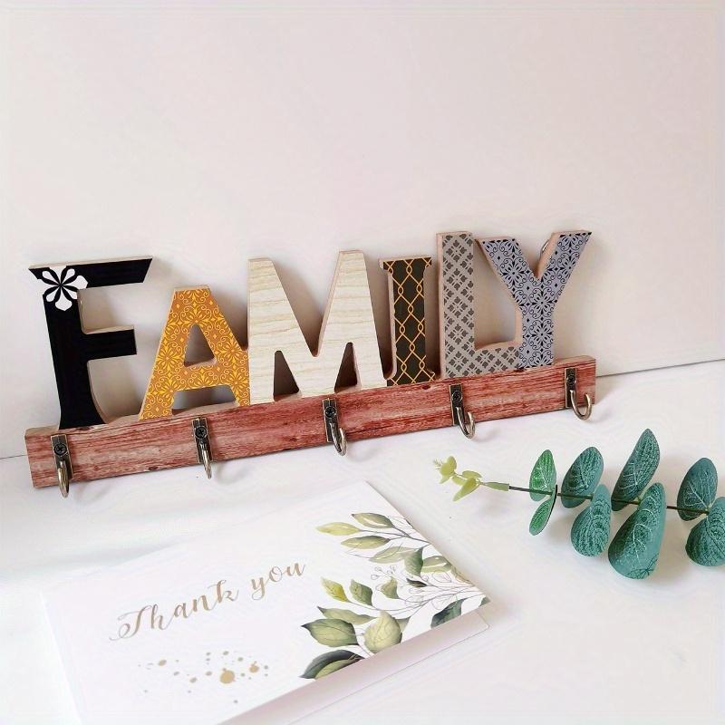 1ks Hák na zeď s designem písmen "Rodina", Domácí dekorace