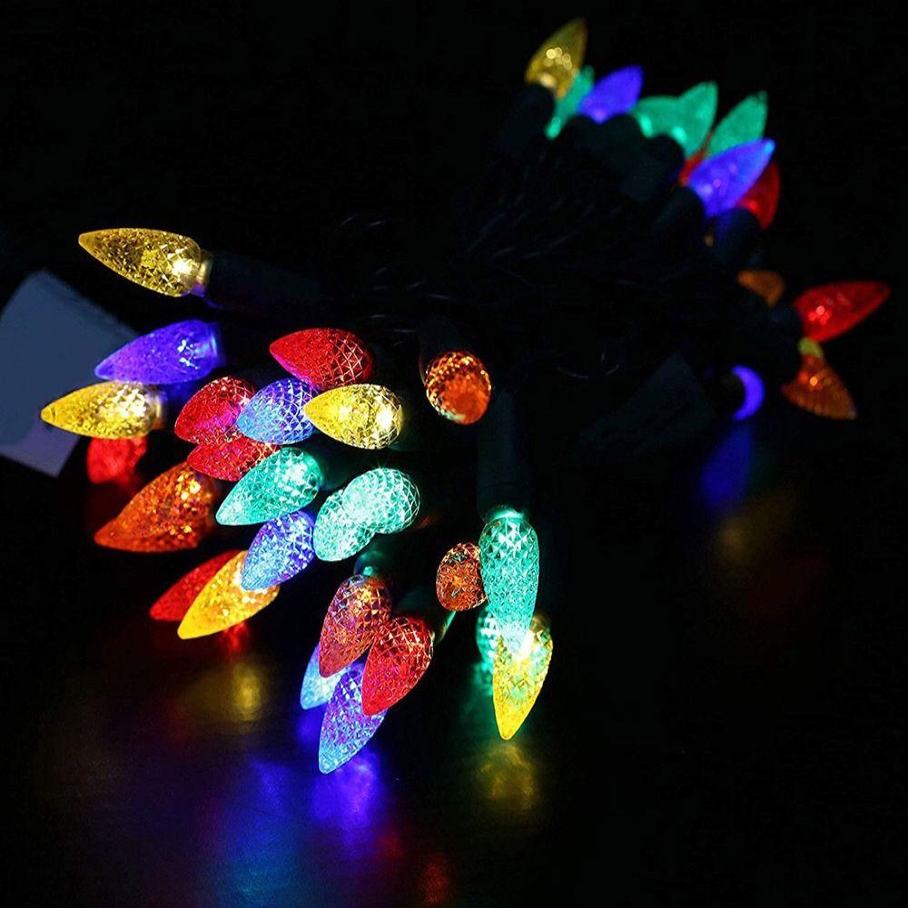 50 LED Solar Christmas Lights 5m Length 8 Modes Fairy Lights Waterproof Multi-Color Strawberry Lights Outdoor Decoration