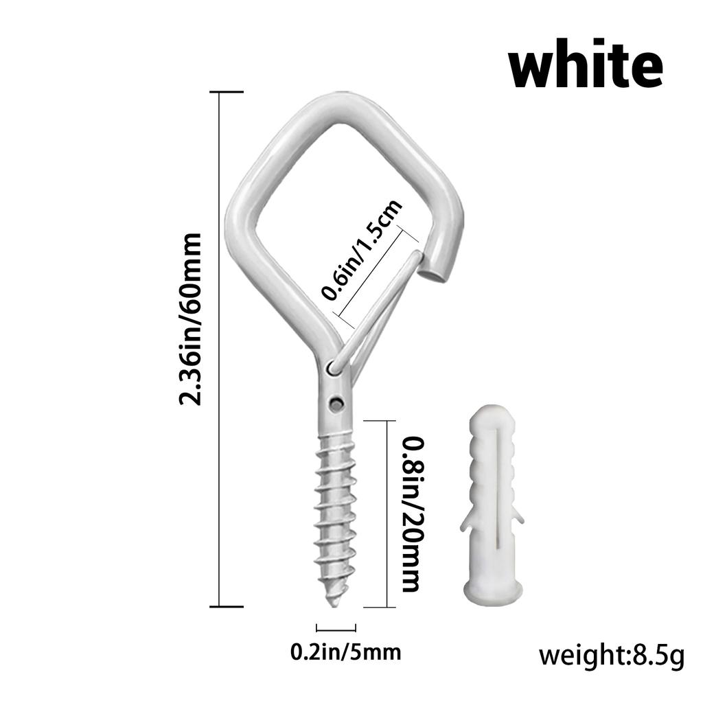 5-60Pcs Square Snap Safety Hooks Multiple Color Hook Sturdy Anti-Drop Hanging For Fixing String Lights Hanging Potted Plants