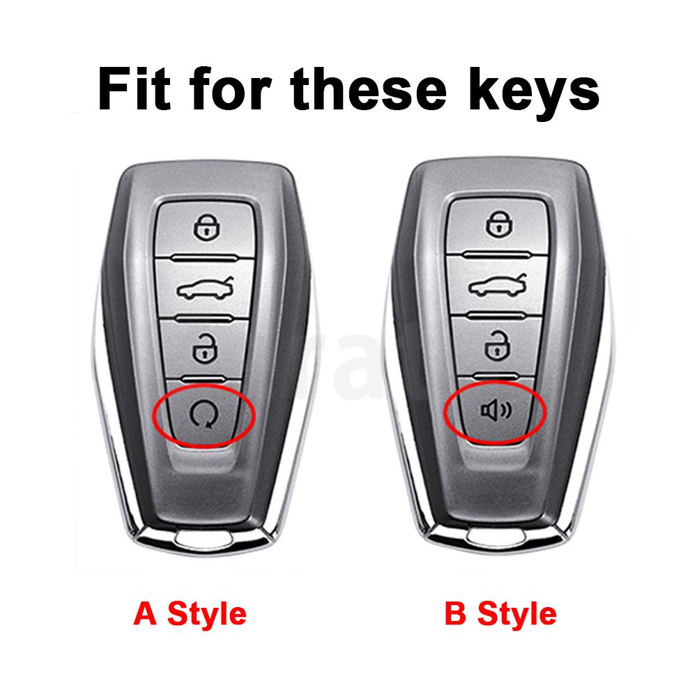 Leather Car Key Cover Case For Geely Coolray Atlas Boyue Nl3 Emgrand X7 Ex7 Suv Gt Gc9 Borui Car Shell Holder Bag Accessories