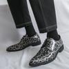 Men Derbys Oxford Leopard Print Personality Nightclub Leather Business Shoes Men's Tuxedo Wedding Dance Shoes Red Green Plus Size