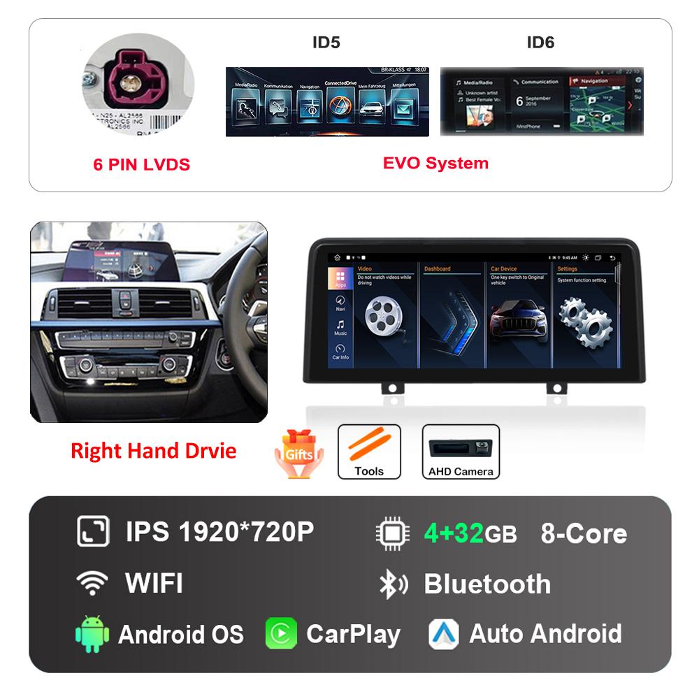 12.3 Inch Right Hand Drvie for BMW 3 4 Series F30 F31 F32 F33 F34 F36 NBT EVO System Android Car Radio Multimedia Player 4G WiFi