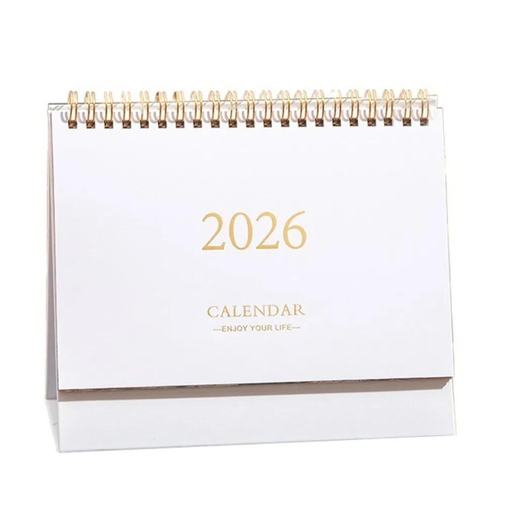 New Small Size Desk Calendar Thick Paper Mini Design Desk Planner Creative Style Coil Binding Daily Planning Supplies Study Use