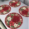 Rentier Weihnachtsmütze Rutschfeste Saugfähige Tischmatte - Schmutzabweisende & Spritzwasserfeste Platzmatte