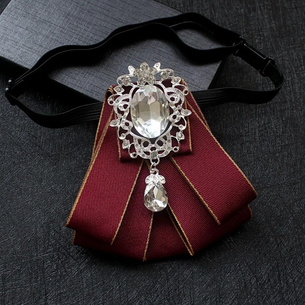 Polyester Strass Fliege Einfarbige Hemdkragen Luxus Band Fliege Täglich