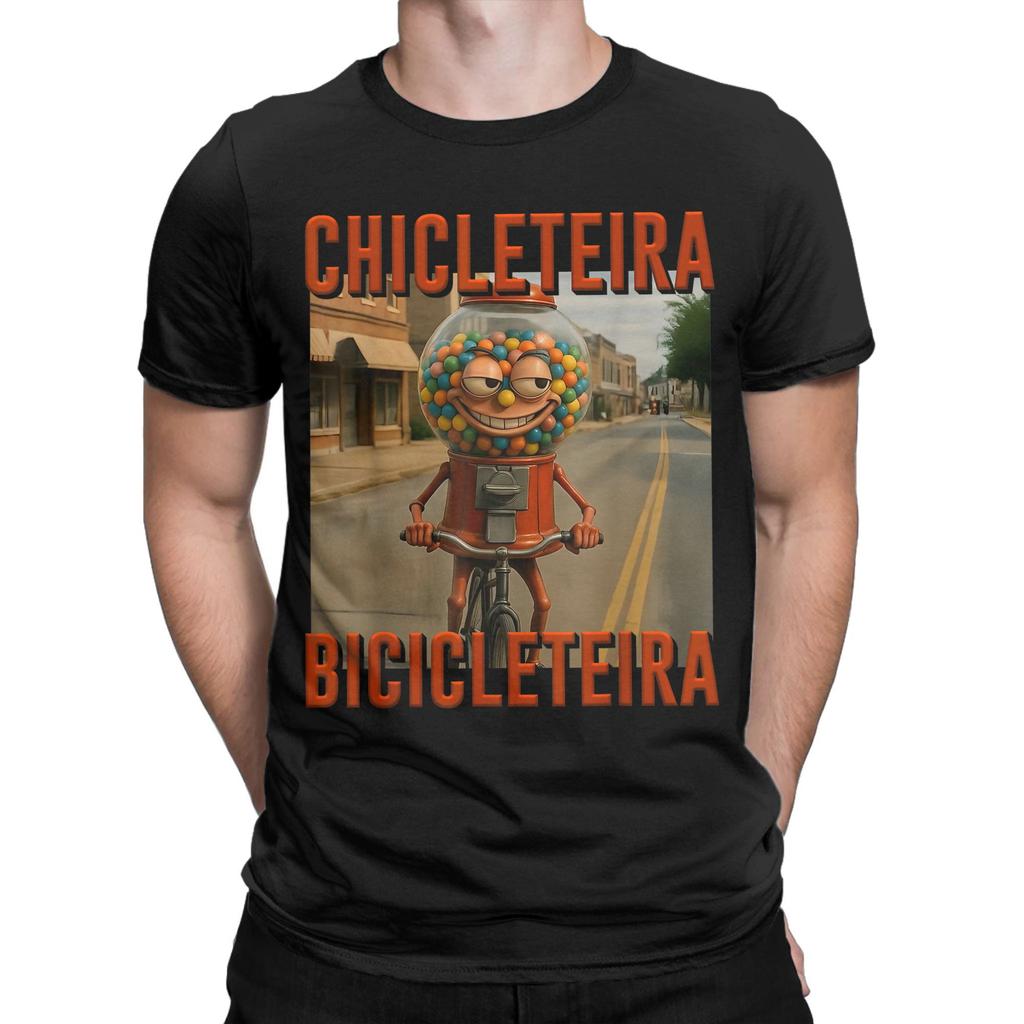 KI Meme Kaugummi Fahrradfahrer Brainrot Italienischer Witz Lustiges T-Shirt für Herren T-Shirts Rundhals Kurzarm T-Shirt Kleidung