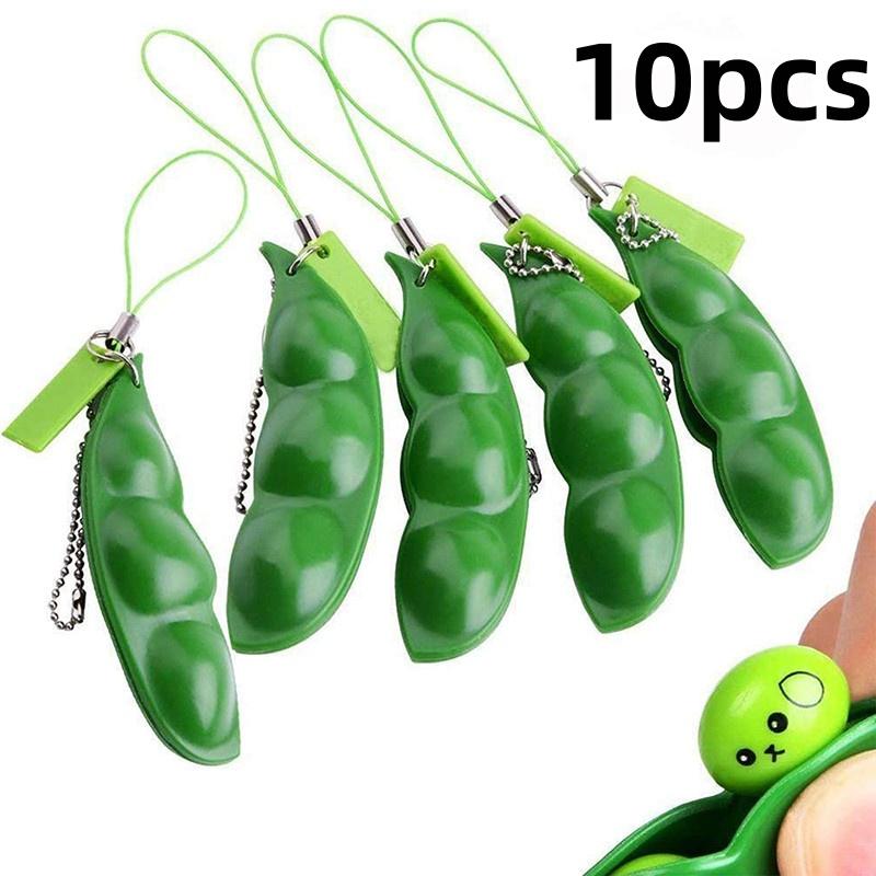 New Edamame Pea Key Chain - Relieve Stress Boredom Versatile Stress Reliever Toys Surprise For Kids Adults