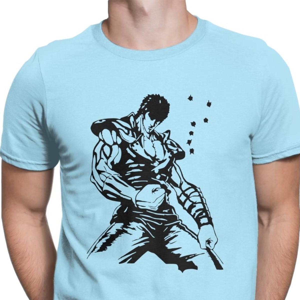 

Kenshiro Hokuto No Ken Tee Shirt Men Fist of the North Star Fashion Cotton Tees Tshirts Camisas Hombre L