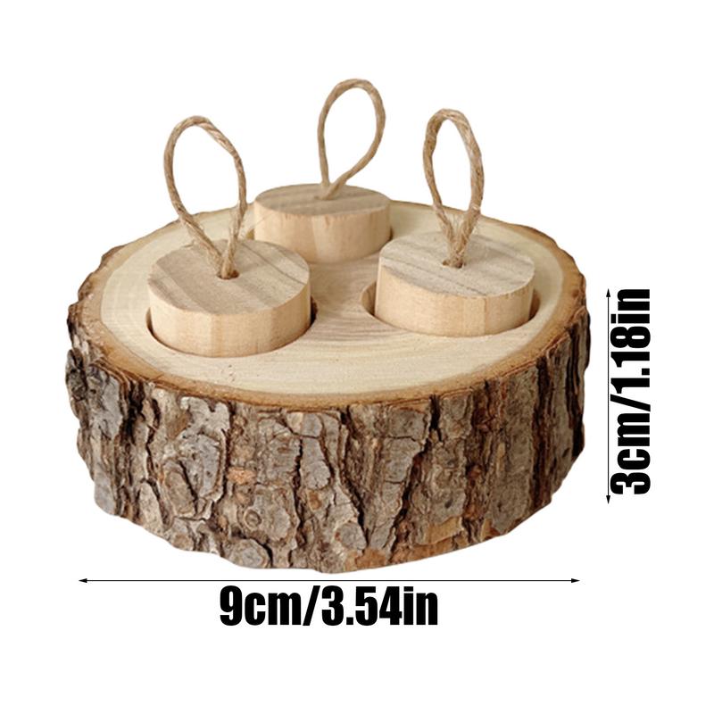 Pet Interactive Snuffle Logic Game Wooden Rabbit Hamster Plaything Foraging Toy Wooden Interactive Enrichment Treat Dispenser