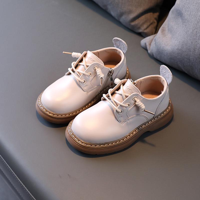 Kids Shoes Avocado Green Children'S Leather Shoes Fall Boys Fashion Softsoled Single Shoes Medium Big Kids Casual Shoes
