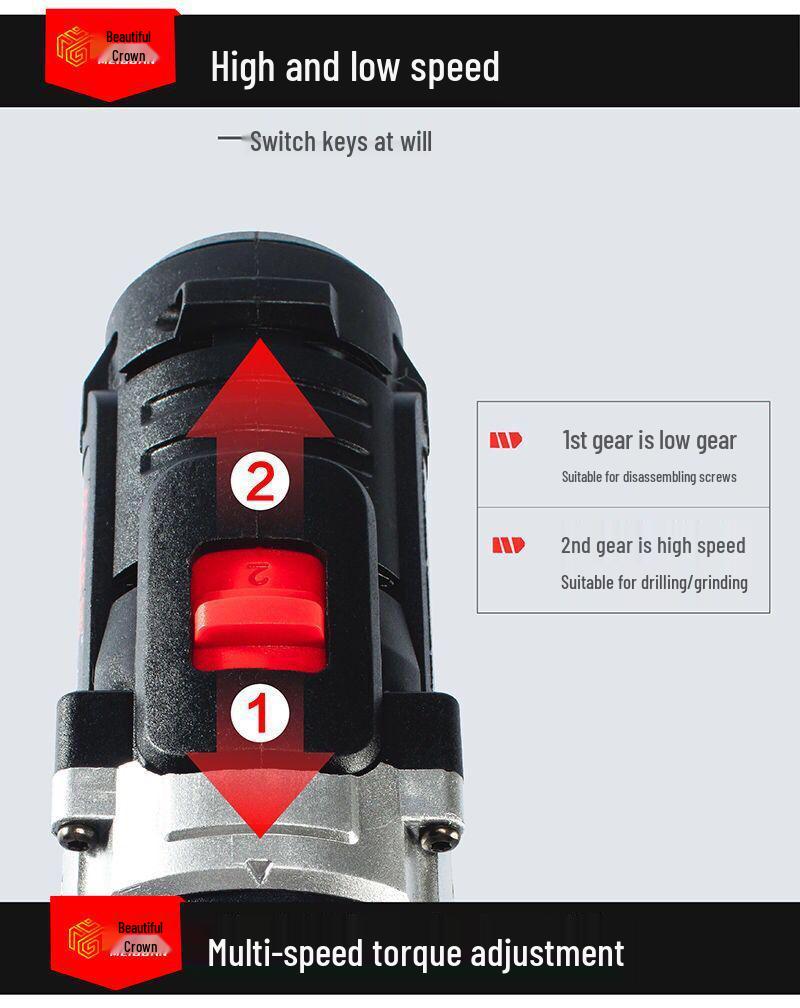 Industrial Grade Dual-Speed Rechargeable Lithium Hand Drill & Electric Screwdriver