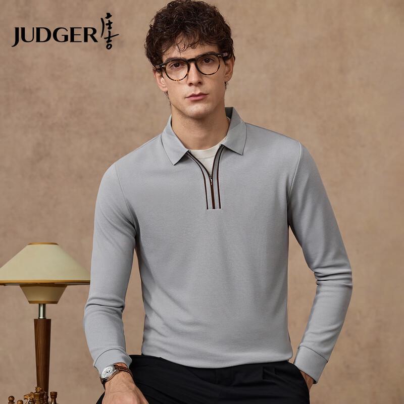 Judger Silk & Wool Blend Half-Placket Long Sleeve Polo Shirt XXXL