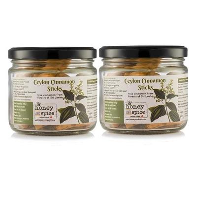 Bal ve Baharat Organik Sri Lanka Seylan Tarçın Çubukları (Dalçini) Pişirme, Baharatlama, Fırınlama için Lezzetli, %100 Doğal - 50 Gram, 2'li Paket