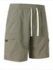 Cotton blend men's casual shorts with drawstring waistband and pants pockets - Lightweight, breathable fabric for summer and outdoor activities
