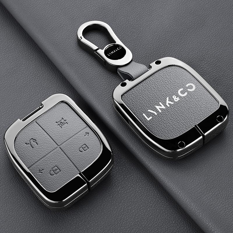 Zinc Alloy Leather Car Smart Key Fob Case Lynk & Co Lynk &Co 08 - Key Fob Housing Car Key Case Accessories