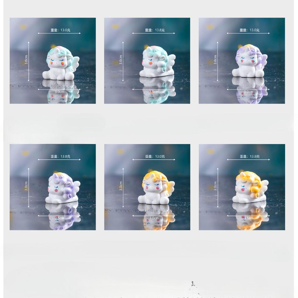 

6Pcs Cartoon Unicorn Animal Miniatures Multicolors Resin Ornaments Fairy Garden Decoration Micro Landscape 3x3.5 разноцветный