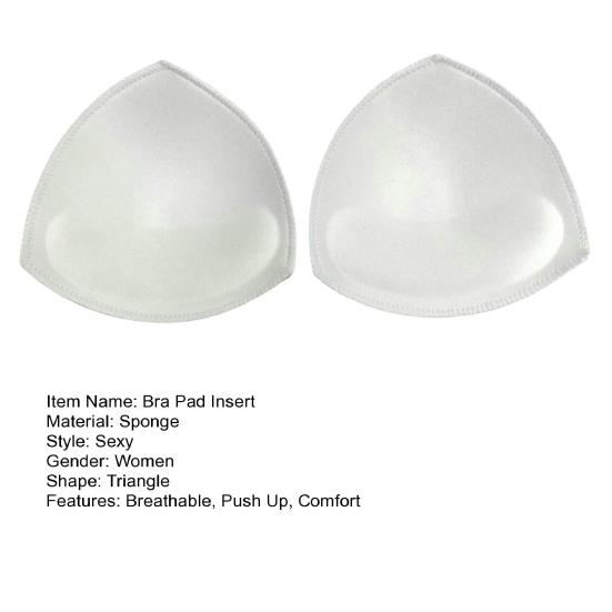 Bra Pad Insert Sewn Push Up Bra Cup Inserts Removable Triangle Breast Enhancer for Swinsuit Sports Bra Bikini