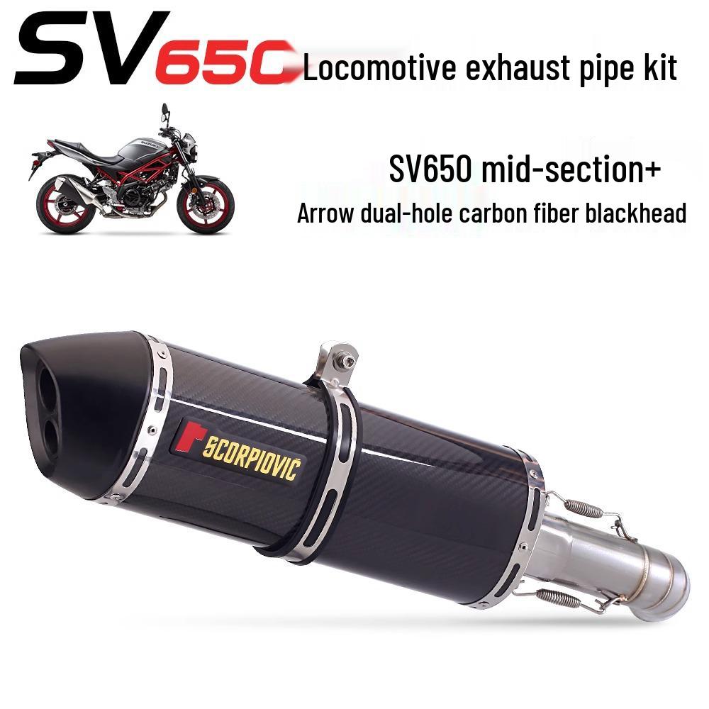 SV650 Stainless Steel Exhaust and Muffler Kit for Motorcycles - Easy Installation