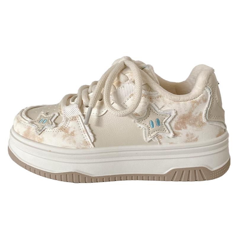 

B1626 velvet platform white shoes women s shoes winter cotton shoes round head board shoes 2024 new niche bread shoes 40