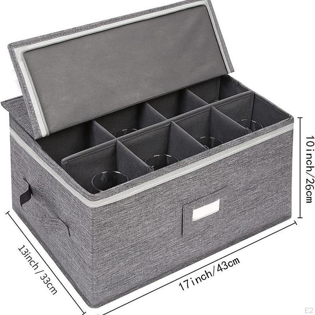 Stemware Storage Container Holds 12 Glasses Dustproof Goblets Containers for Moving and Organization