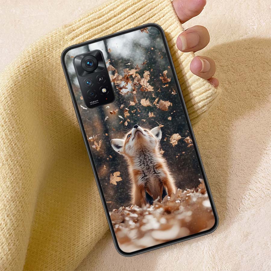 Red Fox Vulpes Phone Case For Redmi Note 13 14 15 Pro Plus 12 13C 12C 15C 9 10 10C 9T 9C 9A TPU Soft Cover Clear Cell Cases Shoc