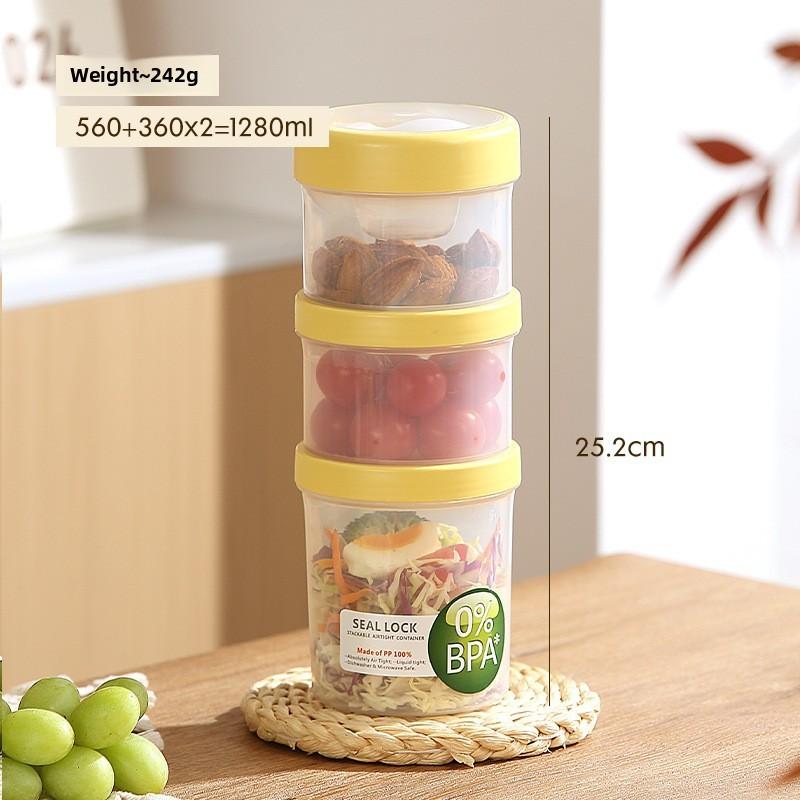 Portable Salad Bowl With Sealed Lid For Light Meals And Snacks
