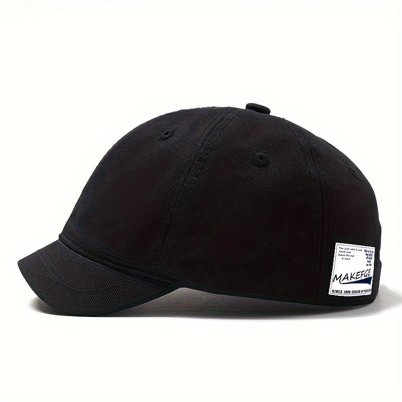 

1 шт. бейсболка унисекс в стиле ретро с короткими полями - регулируемая, солнцезащитная, дышащая, повседневная одежда для повседневной жизни и вечеринок чёрный