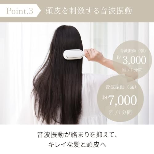 FESTINO Salon Care Styling Ion Brush (SMHB-027) [Sonic Vibration & Negative Ions] Compatible with Soft and Hard Cushions, Moisturizing Care, Washable