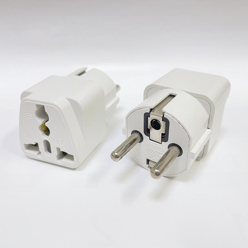 German Standard High Pin European Plug Adapter for Russia, France, Korea (Pure Copper)