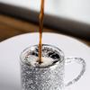 Crystal Glass Coffee Cup with Handle Double Layer Heat Insulation Water Tumblers Drinking Cups Wine Glasses Teas Cups