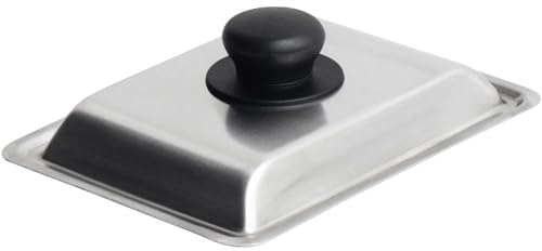 Urushiyama Metal Industry USF-EGG Stainless Steel Tamagoyaki Lid for 19 x 14cm Egg Pans with Heat-Resistant Plastic Handles, Made in Japan