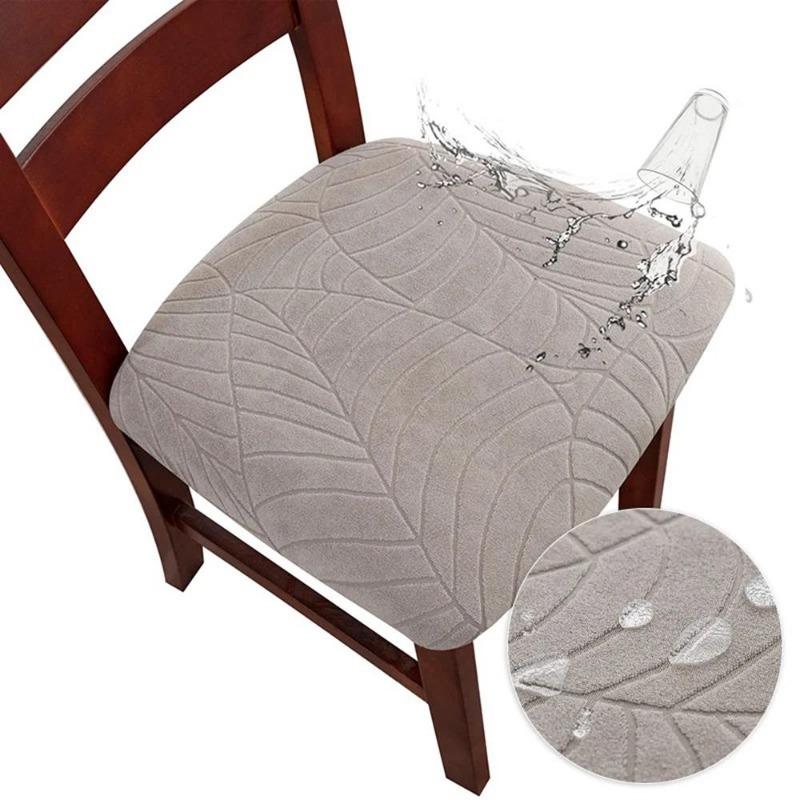 Waterproof Chair Seat Covers Jacquard Seat Case Chair Slipcovers Seat Cushion Case Home Furniture Protector Removable Dust Cover