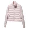 Womens Short Puffer Jacket Knit Stand Collar Winter Cotton Coat Petite 2026