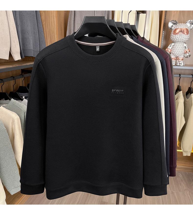 Herren Samtgefüttertes Winter-Sweatshirt - Warm, Langarm, Vielseitig, Einfarbiger Oberteil