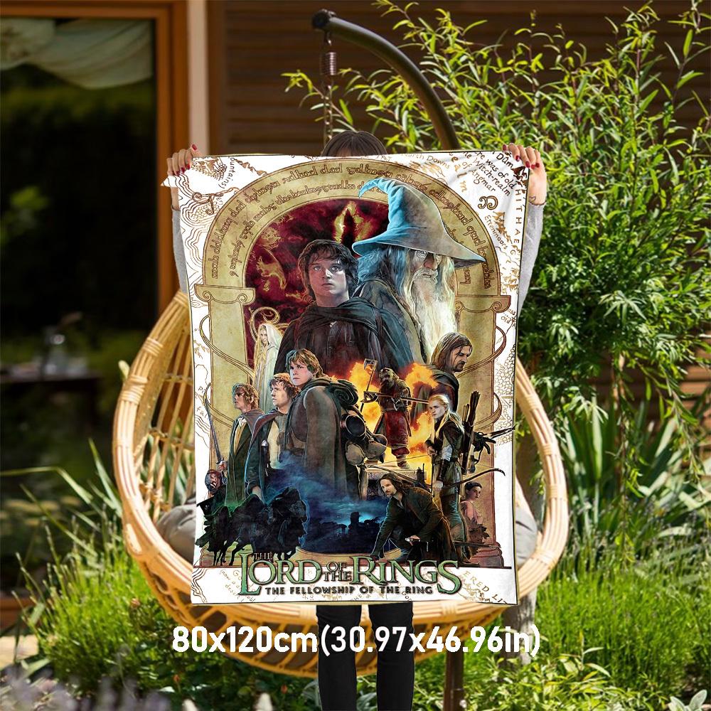 1pc Fellowship of the Ring, Gandalf  - Throw Blanket, Soft, Flannel Blankets, Living Room,  All Seasons Use-1021189 80x120cm