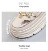 W3650 Women's Summer White Hollowed-Out Height-Increasing Thick-Soled Casual Sandals